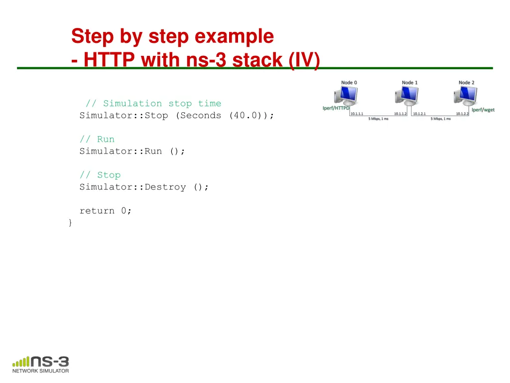 step by step example http with ns 3 stack iv