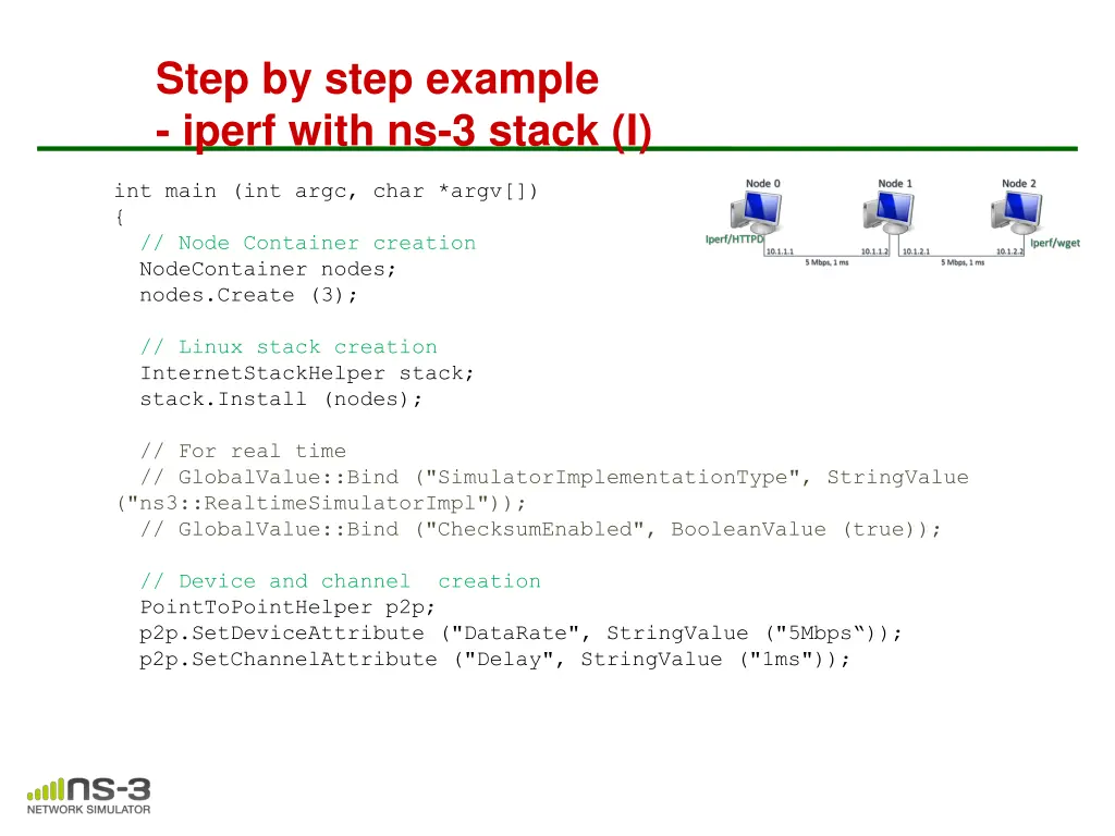step by step example iperf with ns 3 stack i