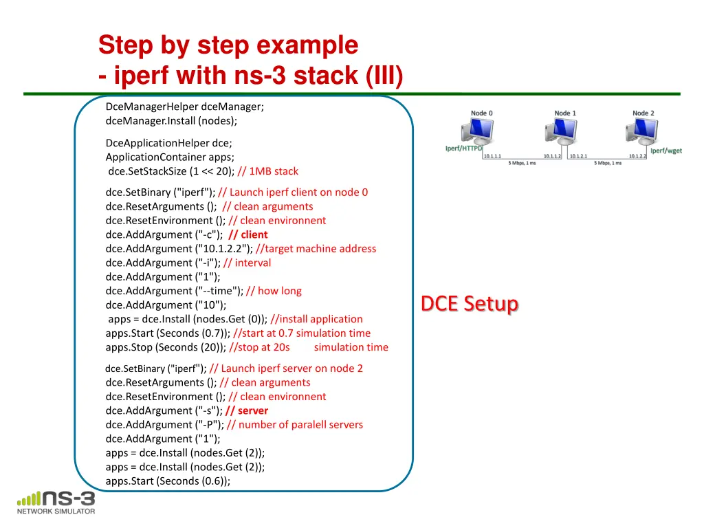 step by step example iperf with ns 3 stack iii
