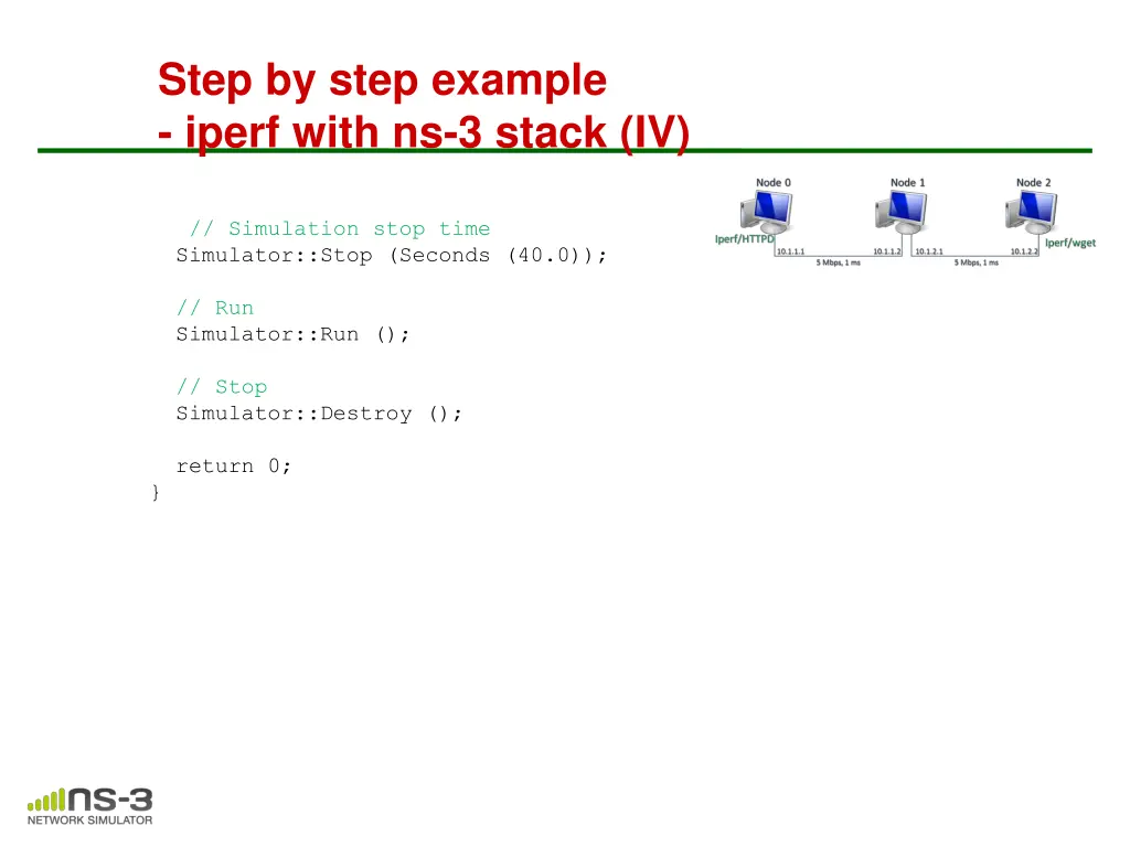 step by step example iperf with ns 3 stack iv
