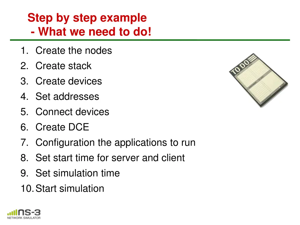 step by step example what we need to do