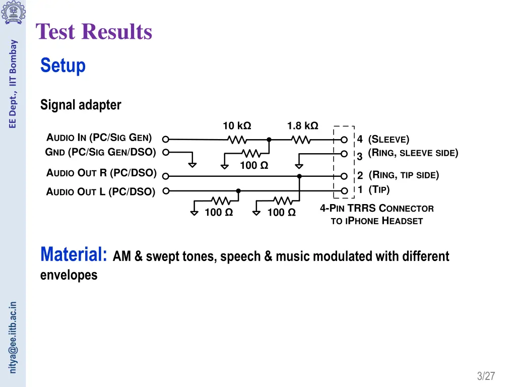 test results setup