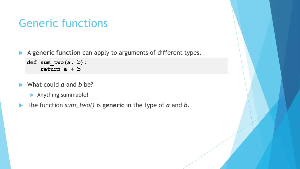 generic functions
