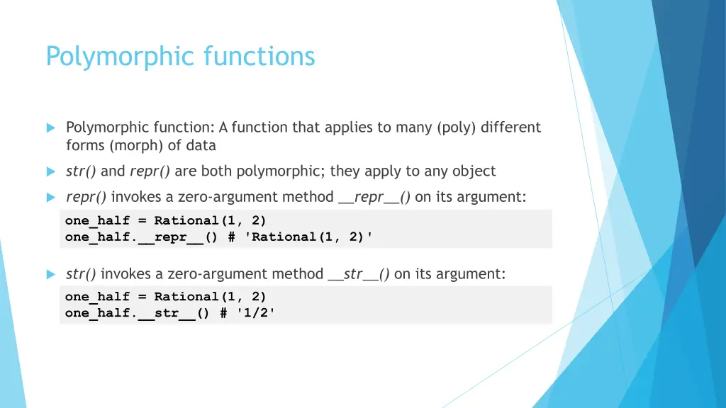polymorphic functions