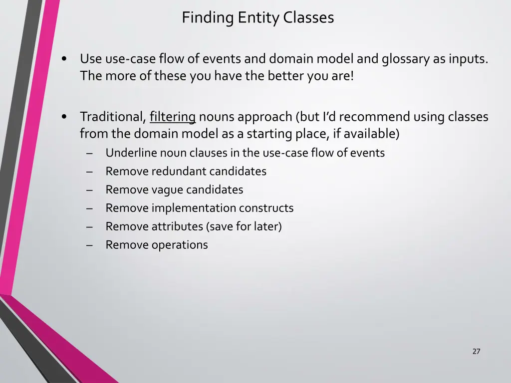 finding entity classes