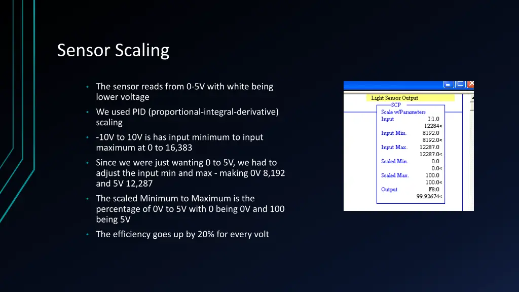 sensor scaling