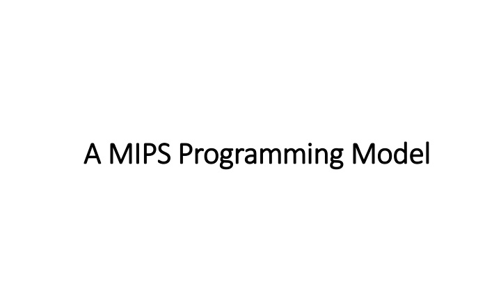 a mips programming a mips programming model