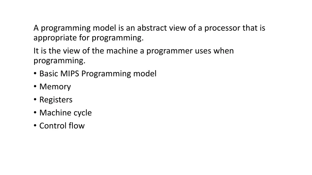 a programming model is an abstract view