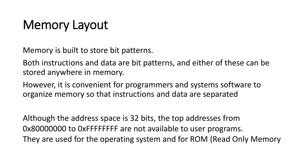 memory layout memory layout