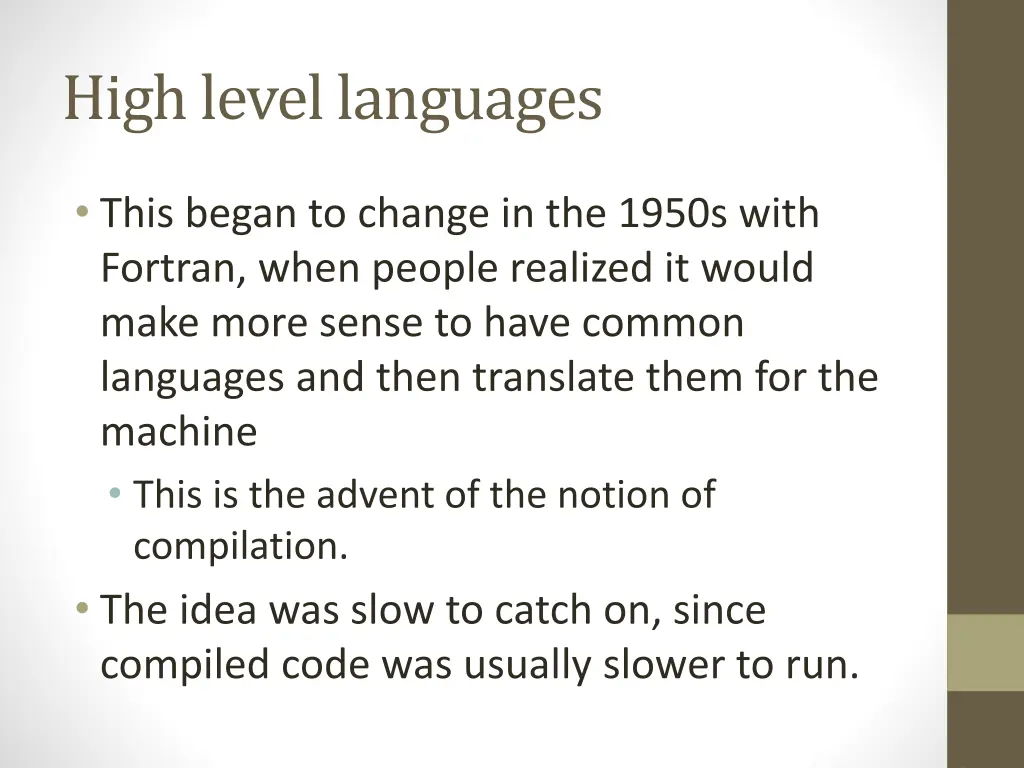 high level languages