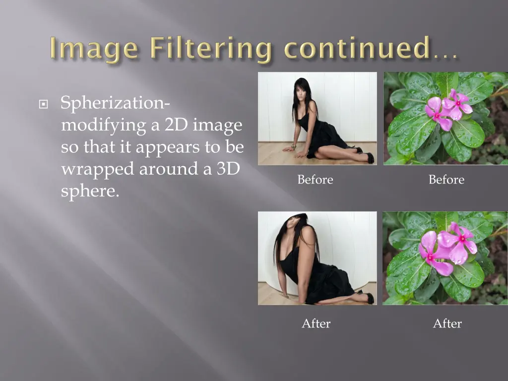 spherization modifying a 2d image so that