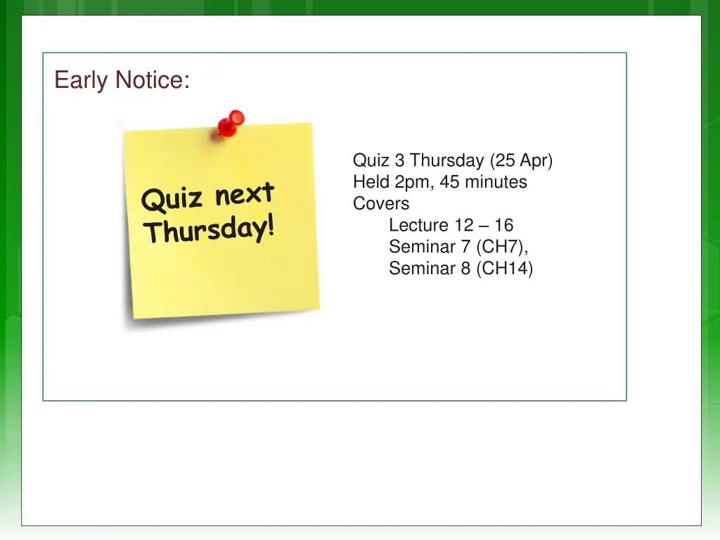 early notice