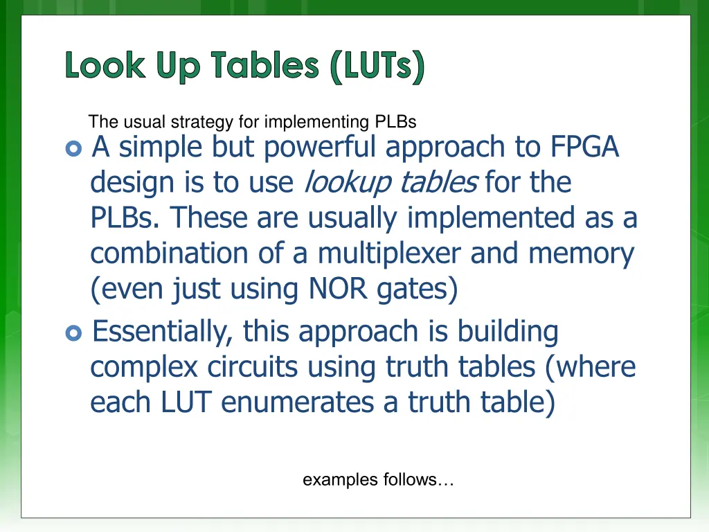 look up tables luts
