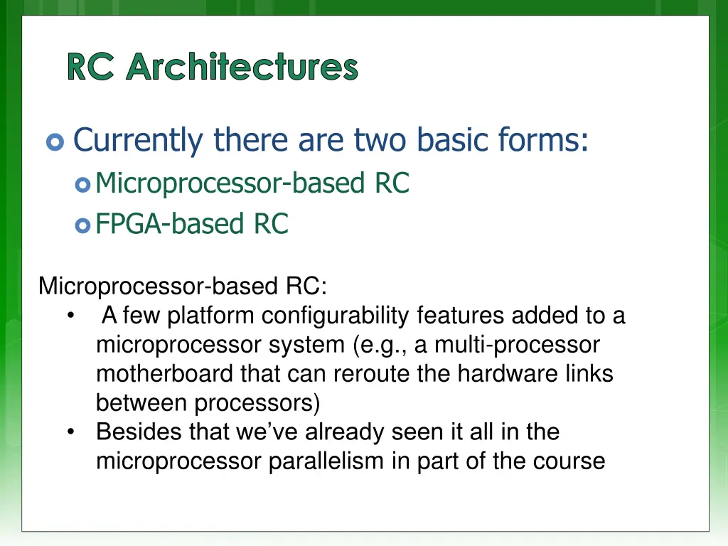 rc architectures