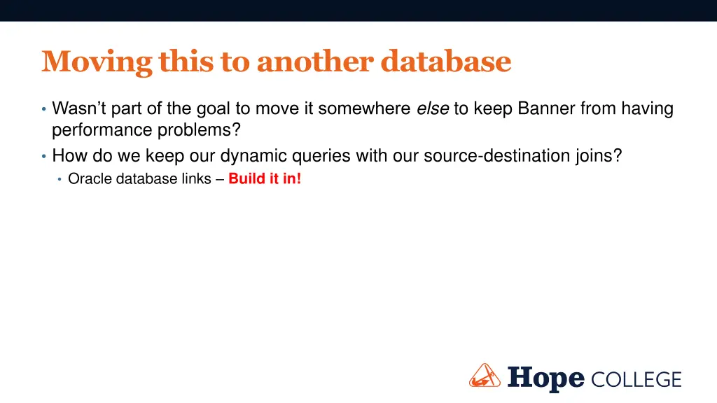 moving this to another database