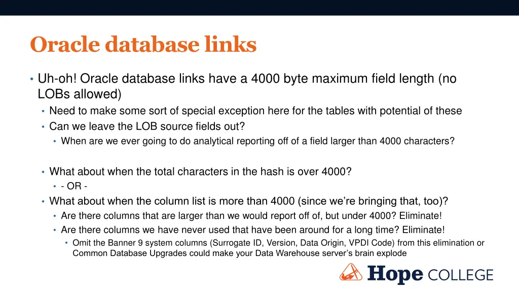 oracle database links