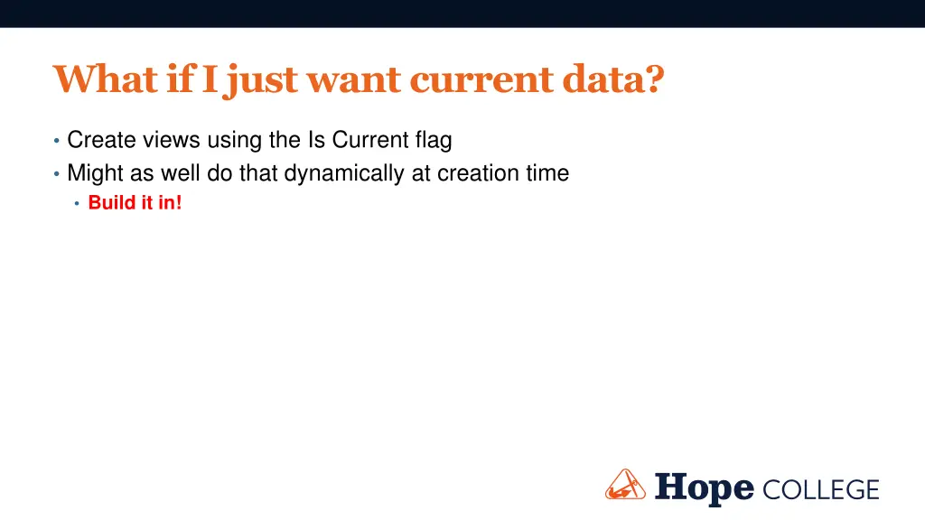 what if i just want current data