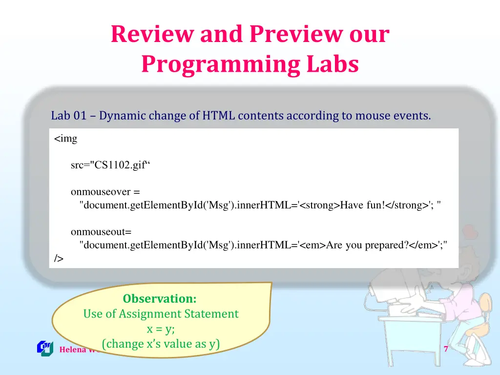review and preview our programming labs 1