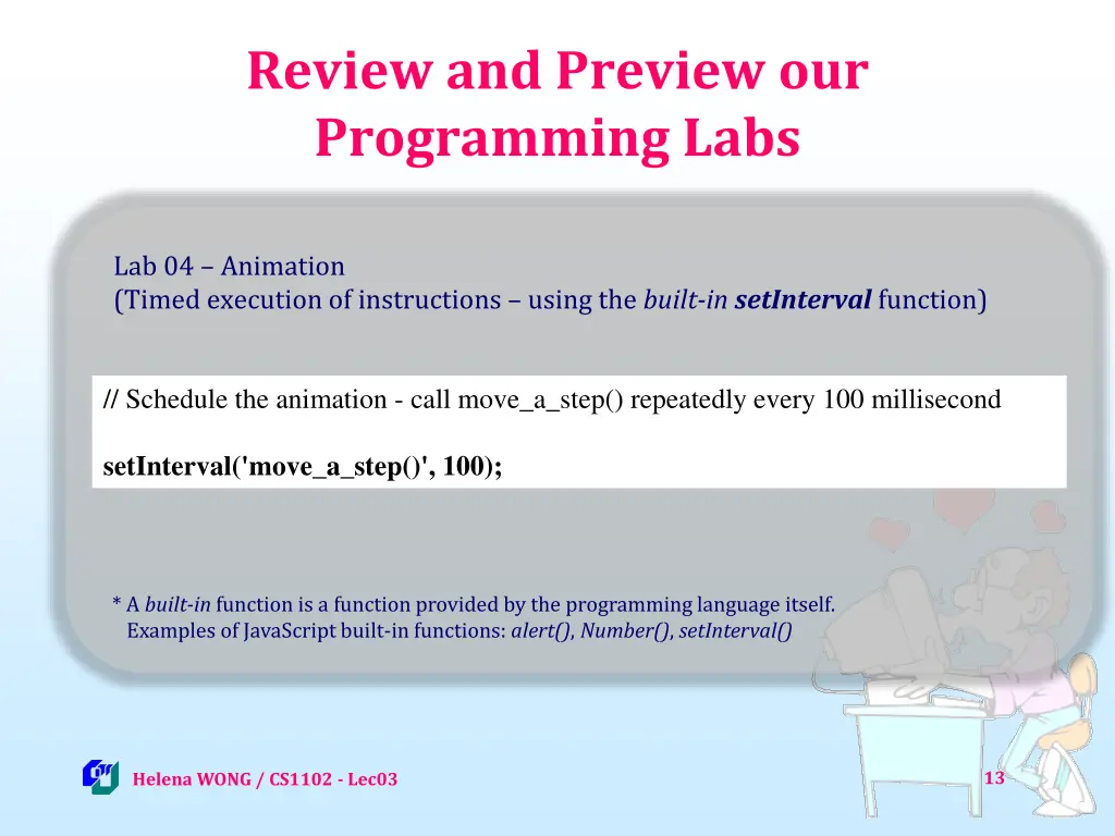 review and preview our programming labs 7