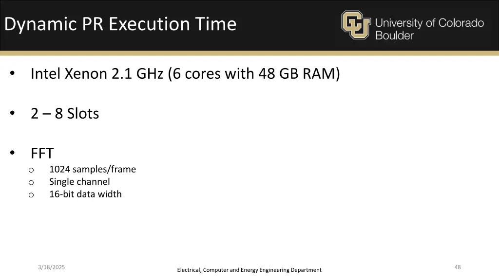 dynamic pr execution time