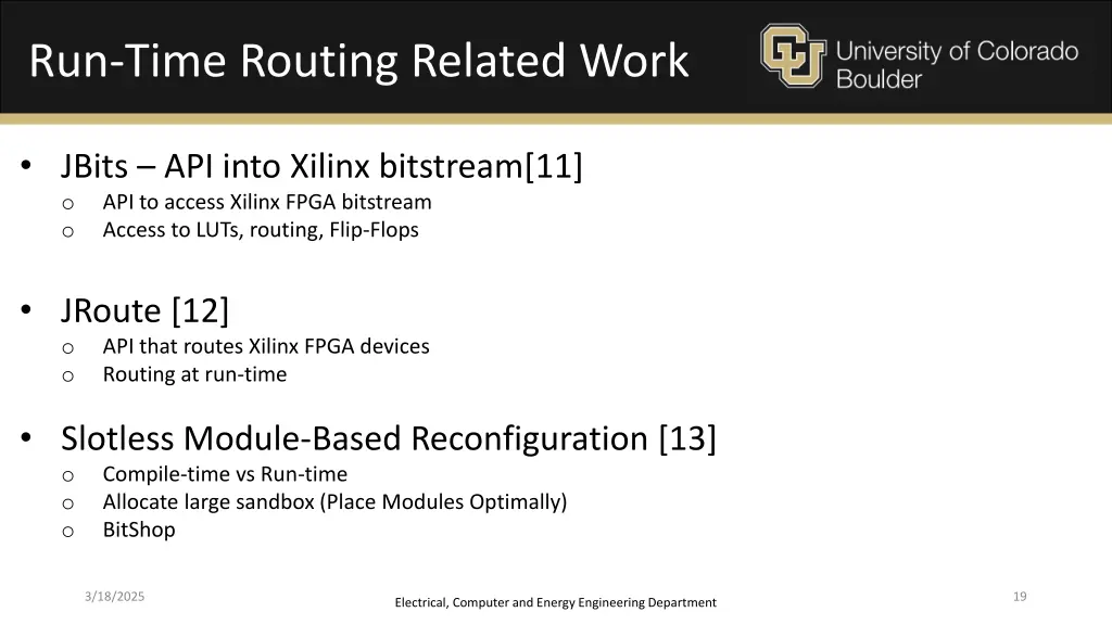 run time routing related work