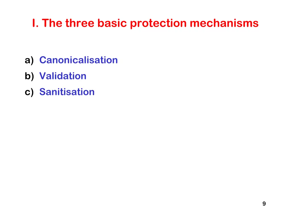 i the three basic protection mechanisms