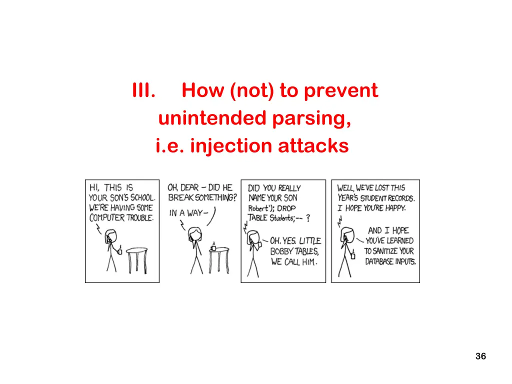 iii how not to prevent unintended parsing