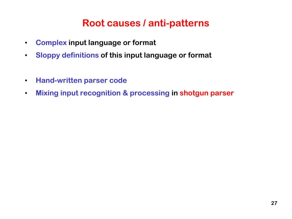 root causes anti patterns