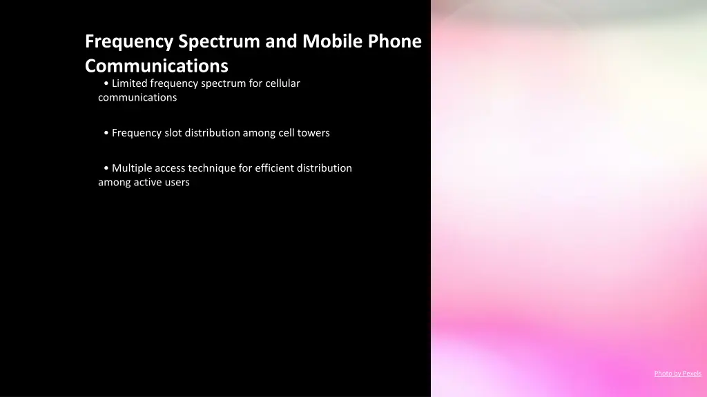 frequency spectrum and mobile phone