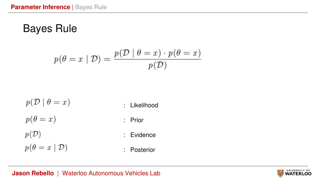 parameter inference bayes rule