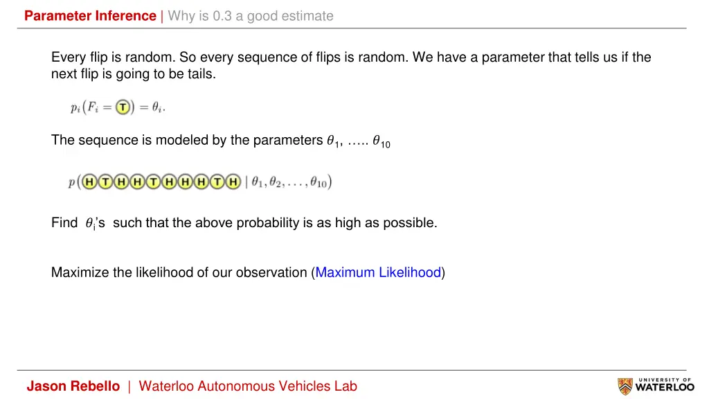 parameter inference why is 0 3 a good estimate