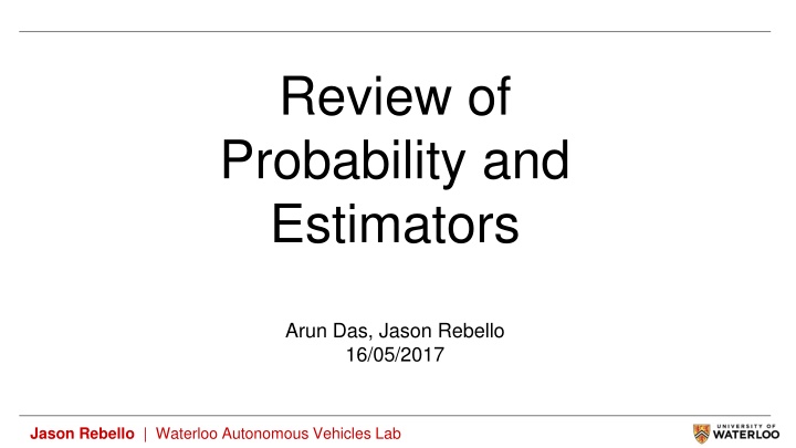review of probability and estimators