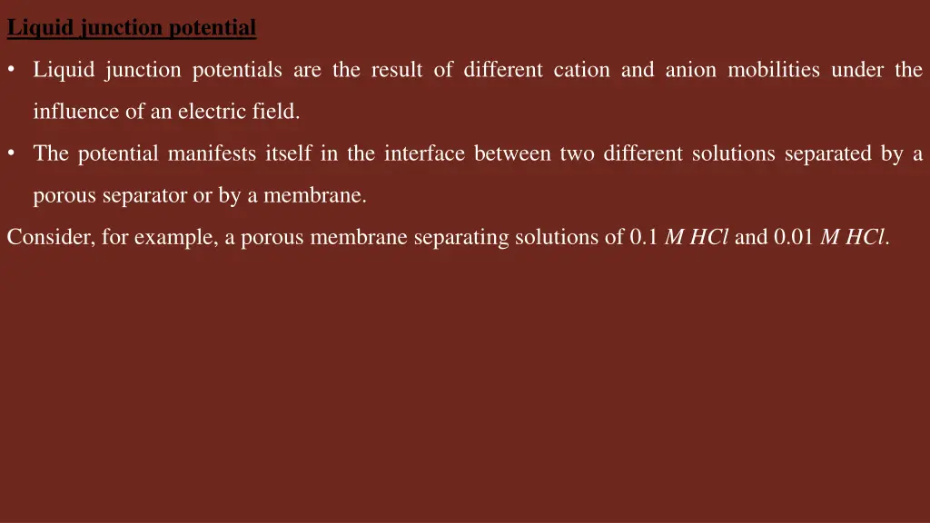 liquid junction potential