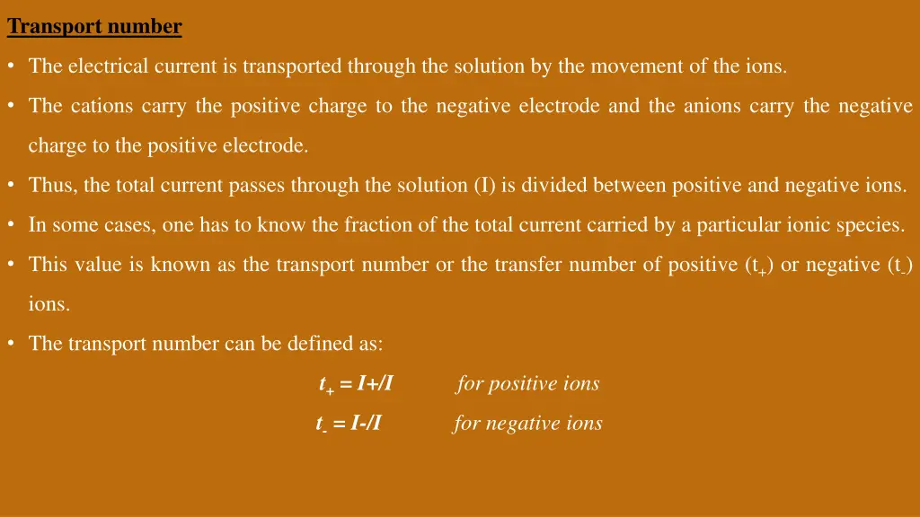 transport number