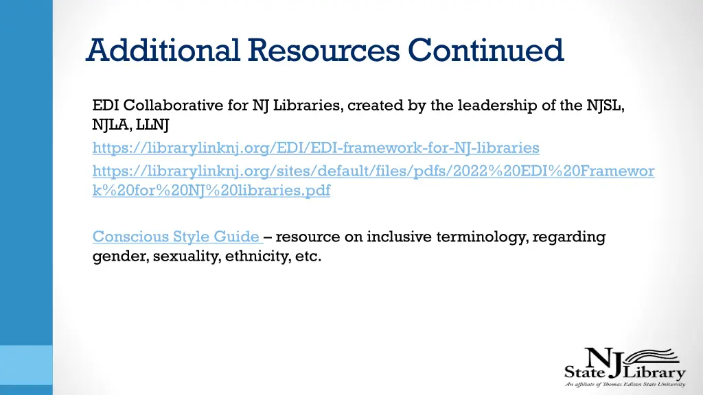 additional resources continued