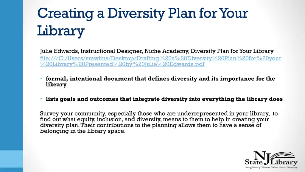creating a diversity plan for your library