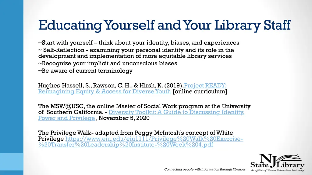 educating yourself and your library staff