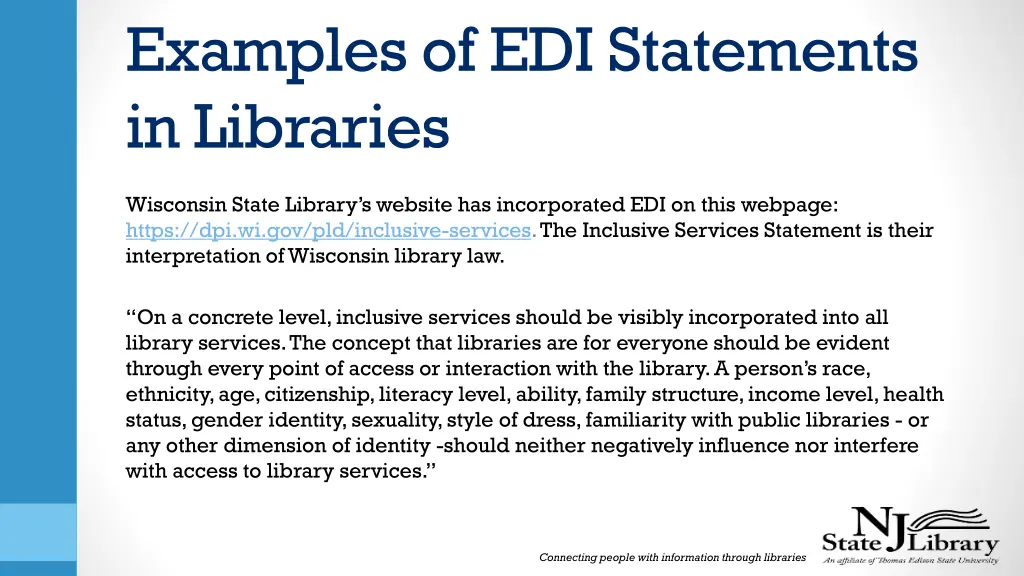 examples of edi statements in libraries