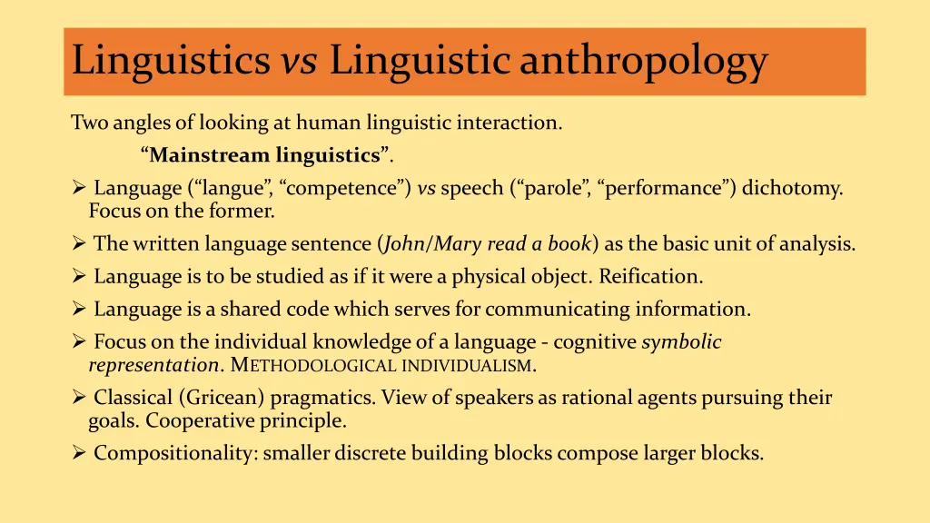 linguistics vs linguistic anthropology