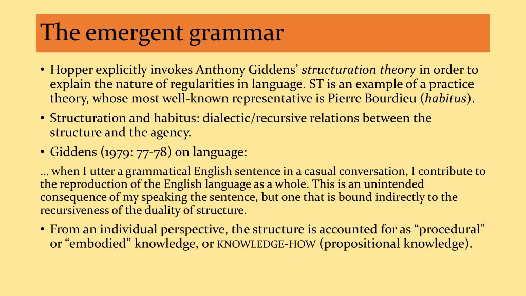 the emergent grammar 1