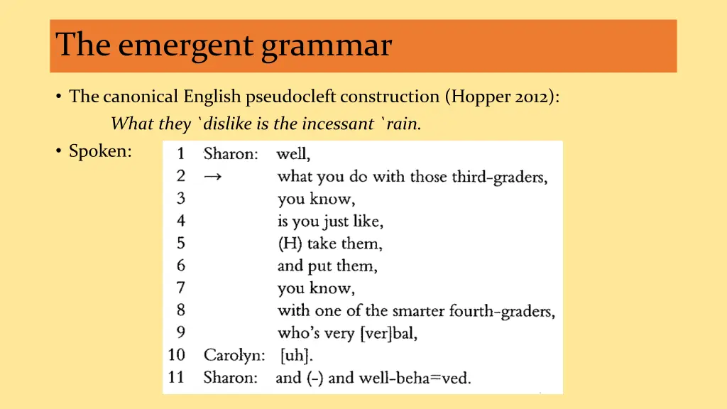 the emergent grammar 2