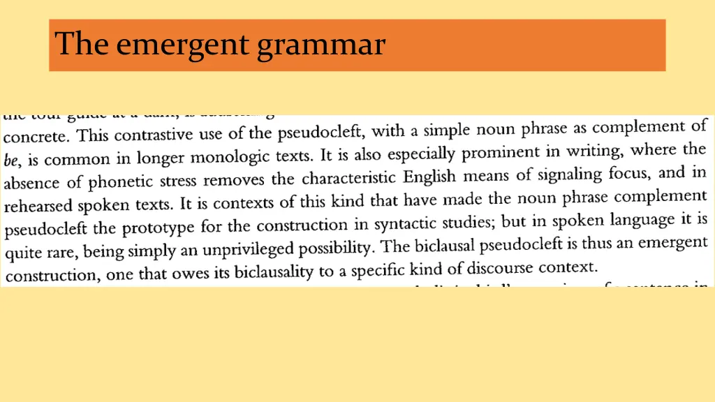 the emergent grammar 3