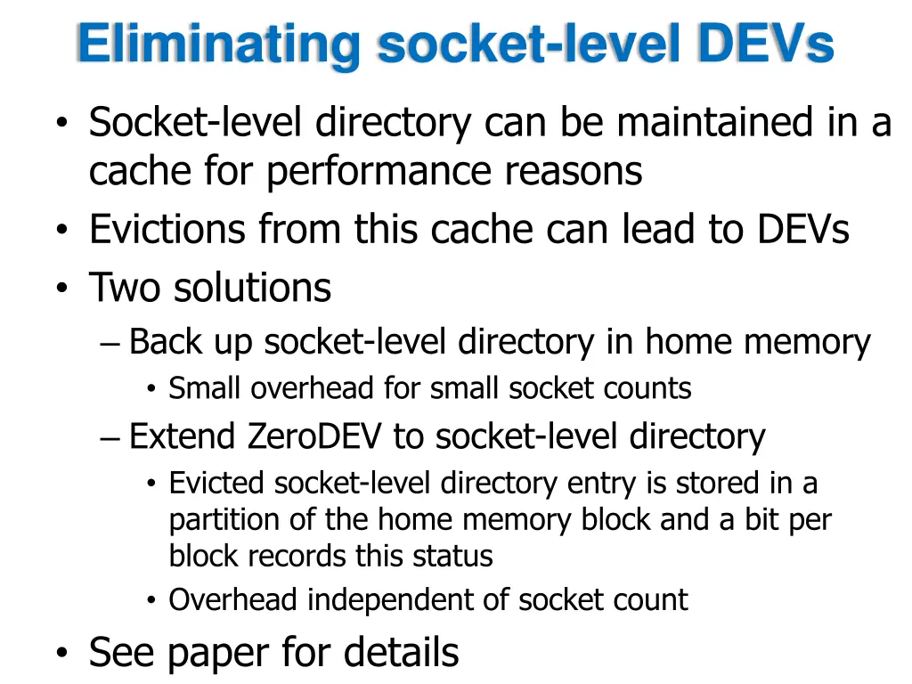 eliminating socket level devs