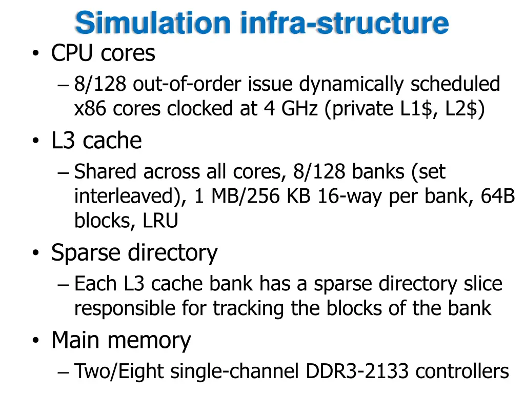 simulation infra structure cpu cores