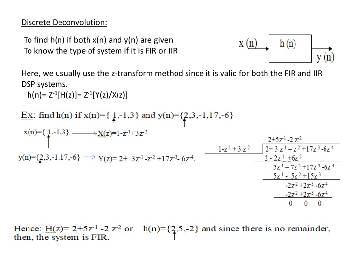 discrete deconvolution