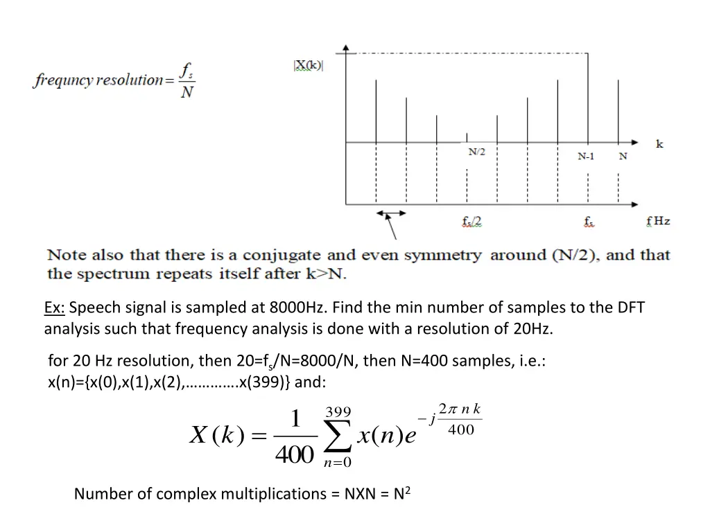 ex speech signal is sampled at 8000hz find