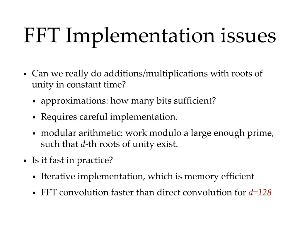 fft implementation issues
