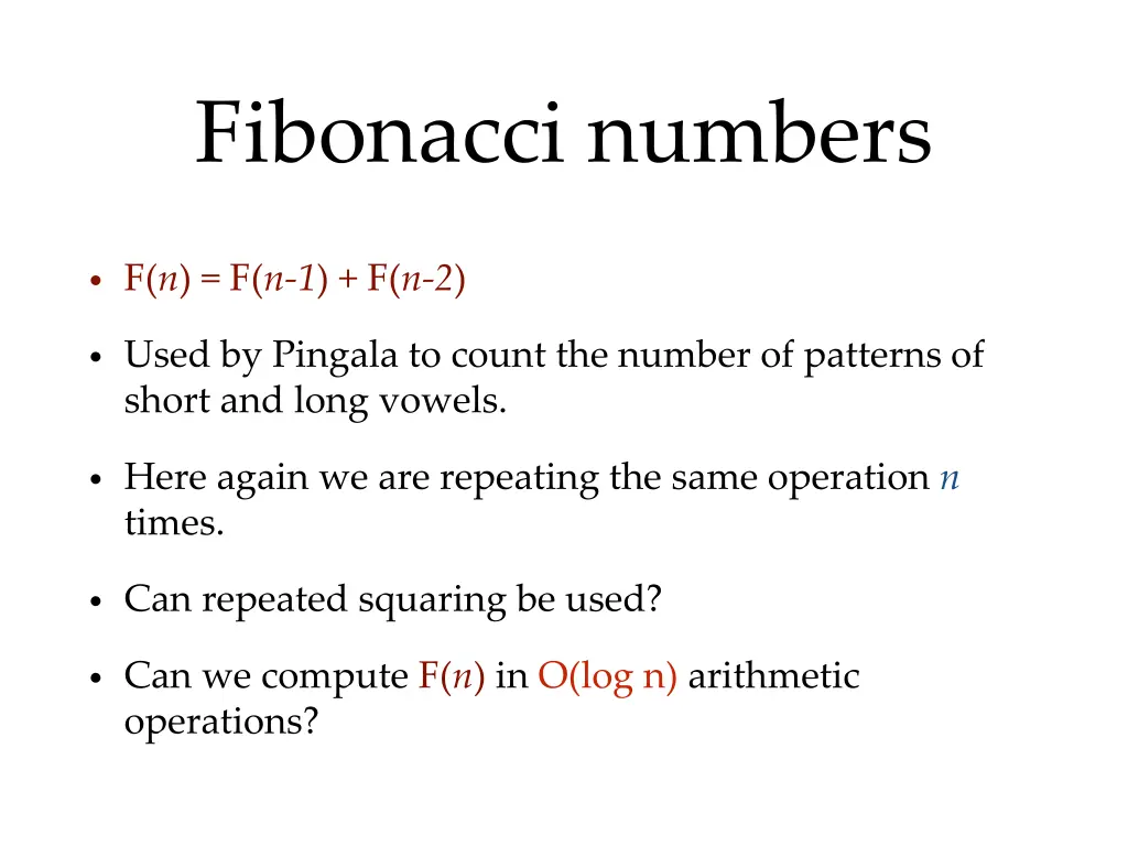 fibonacci numbers