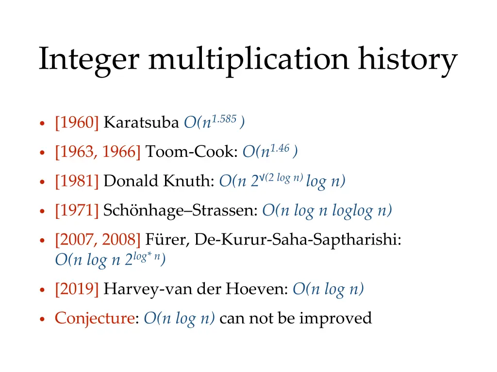 integer multiplication history 2