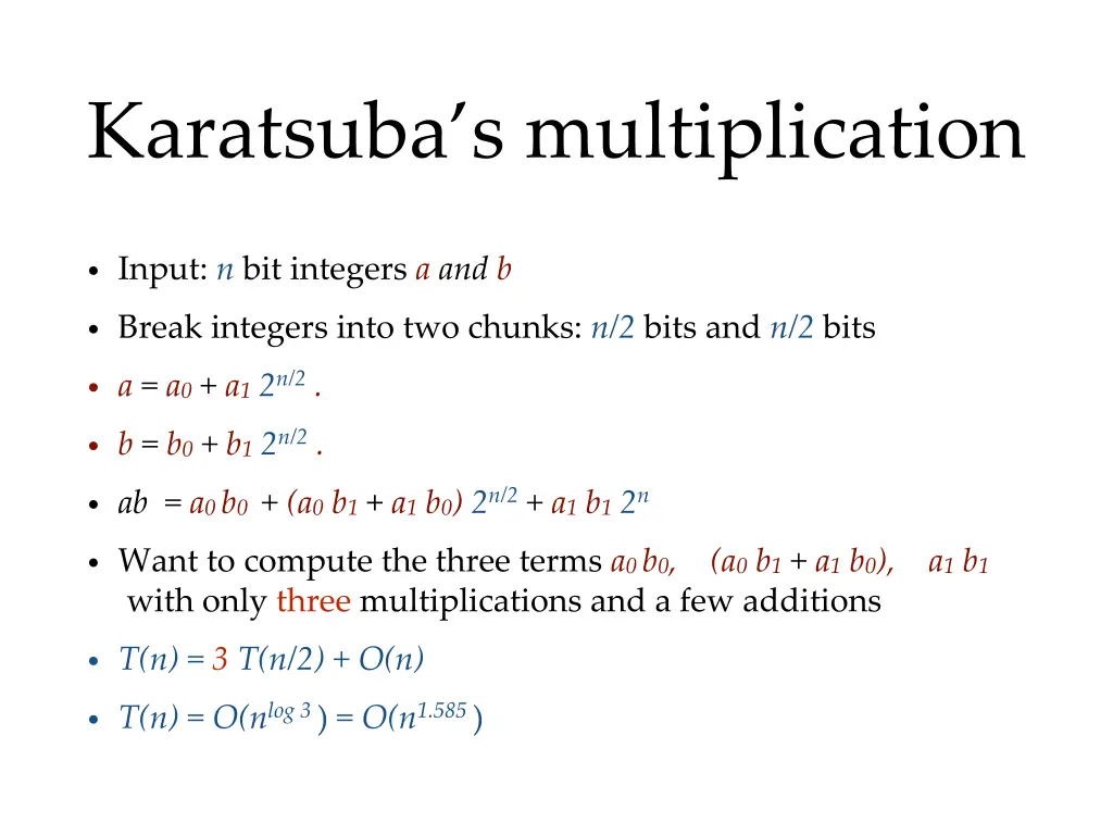 karatsuba s multiplication